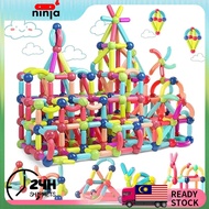 【MY Stock】130PCS Kids Magnetic Stick Balls Building Toy Blocks High Quality 3D Geometry Learning Sen