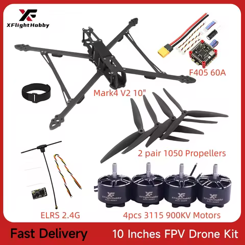 Mark4 V2 10 Inches FPV Drone Kit with 427mm Frame 3115 900KV Motors 1050-3 Blade Propellers F405 V3 