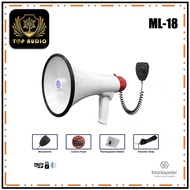 Black Spider ML-18 Megaphone Loud Hailer with Siren, USB, AUX, Bluetooth & Rechargeable Battery