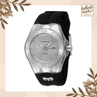 Technomarine 122016 Cruise Monogram Silver Dial Black Silicone Strap Quartz 36.5mm Women's Watch