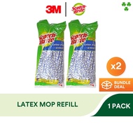 3M Scotch Brite Ultra Light Weight R2 Latex Non Woven Mop Refill 1/Pack, Cleans, Durable ( Bundle of 2 )