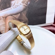 【西洋古董飾品】ADOLFO 石英正常運作沙金閃耀鑽質感手錶 女