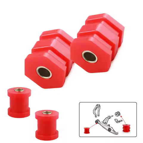 Red Car Front Lower Control Arm Polyurethane Bushing Rubber Sleeve Kit JAZ-FX-0018 For Honda STEPWGN