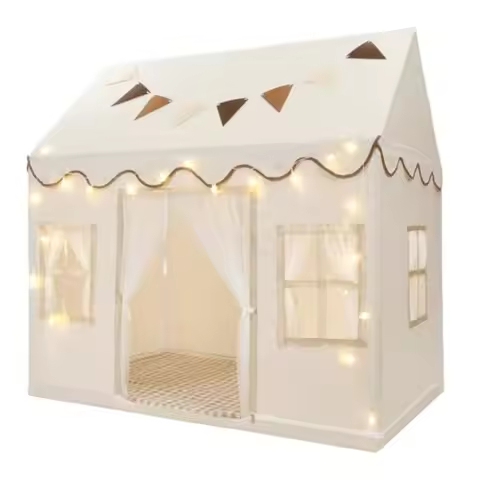 Play Tent for Toddlers Large Playhouse with Mat Star String Flag Machine Washable Indoor Outdoor Use