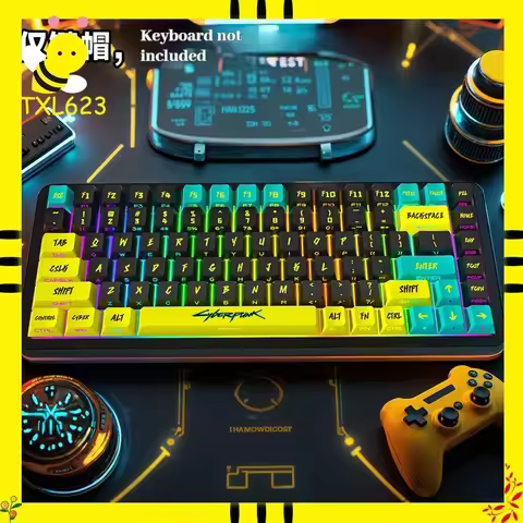 129 Keys Cyberpunk Keycap Cherry Profile Side Engraved Translucent Keycaps Pbt Custom Adapted Wootin