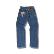 Edwin Blue Trip Quarter Studded Skull Y2K Punk Jeans | Grunge Streetwear Emo Jeans