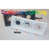 Designer Lighting Eyeball Casing with GU10 Triple Eyeball Fitting Square Recessed Spotlight Downligh