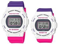 【威哥本舖】Casio原廠貨 G-Shock &amp; Baby-G GA-5700THB-7 聖誕節粉紫情侶對錶