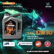 MOTION 10w30 Semi Synthetic Oil 1L 3L 4L Engine Oil Lubricant 10w-30 API SP Minyak Engin Minyak Sint