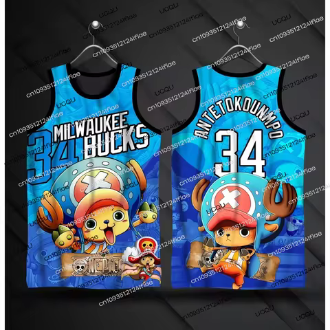 2026 New Anime One Piece Special Design Giannis Antetokounmpo #34 Basketball Jersey Kids Basketball 