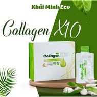 Collagen X10 (With Serum X10 Mini) Collagen X10 Korean Red Ginseng - Box Of 20 Packs - Khai Minh Eco