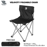 VELOCITY Chair Portable Foldable Comfortable Premium Camping Chair Black Chair Kerusi Healing Velocity Kerusi Lipat