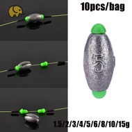 LONNGUVO 10Pcs Olive Shaped Split opening Mouth Round Shot High Quality Sinker