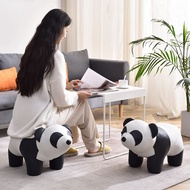 Panda Stool Cartoon Animal Stool Housewarming Gift Panda Stool Solid Wood Small Stool Household Shoe