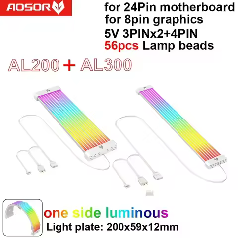 5V 3PIN AL200/AL300 Neon Light Board ARGB Aura Sync Flexible Broader PC Case Power Supply DIY for 3x