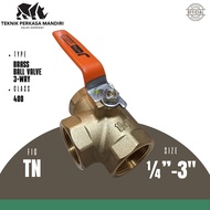 KITZ 3-WAY Ball Valve 1 1 1/ 2" Inch Brass Original