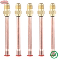 XUESHAN 5 PCS Brass Pipe Fitting, Brass 1/4 SAE Flare Connector, A/C mini split with Copper Tube Air