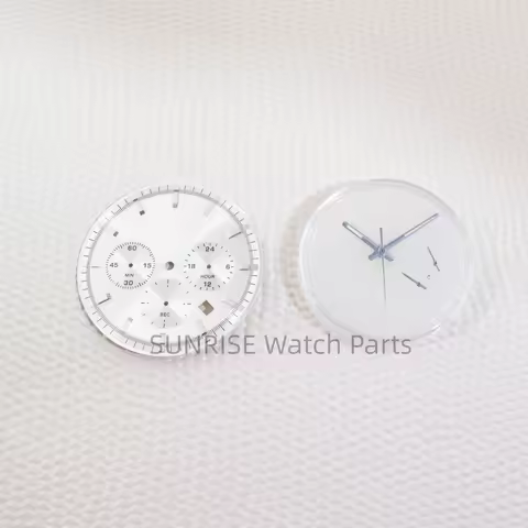 High Quality 35.5mm Watch Face and Pointers Green Luminous Hands Men Watch Accessories For VD53 Mult