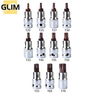 【GLIM】1pc T20-T70 Torx Head Screwdriver Bit Torx Bit Sockets 1/2inch Sockets Wrenches