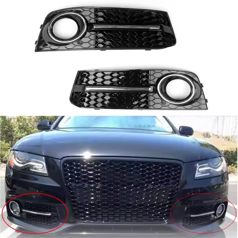 Artudatech For Audi A4 B8 2009 2010 2011 Car Front Bumper Fog Light Comb Grilles a4 Grill ABS Grille