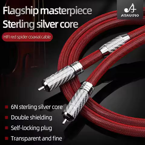 HIFI RCA to RCA Cable Pure Silver Digital Coaxial Audio Cable Male Connector for TV DVD Amplifier Hi