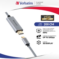 Verbatim Type C 3.1 to 4K HDMI 2.0 Cable - Grey (200cm) [ 65709 ]