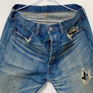 LEVI’S LEVIS LVC VINTAGE 44501 0075 501 大戰 日本 青山限定 破壞 潑漆 潑墨 水洗 刷舊 刷破 牛仔褲 長褲 褲子 休閒褲 男版 藍色 W36 PNT-M TP0_2402 TP0_24