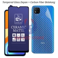 LAYAR Package 2in1 Front Back Redmi 7 7A 8 8a 8a Pro 9 9A 9C 9T Tempered Glass Ceramic Blue Anti-Scr