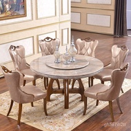 XYNew European Style Dining Table Marble Dining Tables and Chairs Set Simple round Table Household round Small Apartment