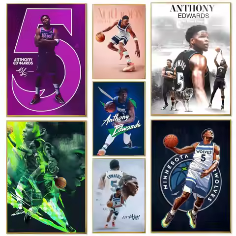 Basketball A-Anthony E-Edwards Poster Wall art print art suitable for living room bedroom bar parlor