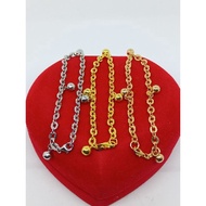 Nori hollow children's anklet 4bel genuine silver anklet/ 925 silver gold plated fashion bracelet