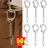 10/30/50Pcs Mini Zinc Alloy Lobster Clasp Key Ring - Rustproof C-shaped Key Chain Connector Hook - D