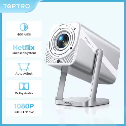 TOPRO Projector 4K Support , 800 ANSI Native 1080P Portable Projector with Auto Focus/Keystone , WiF