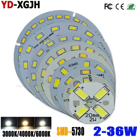 SMD5730 LED PCB Light Source Round Aluminum Lamp Plate 2 3 5 7 9 12 15 18 21 24 30 36W Diy Bulbs Ret