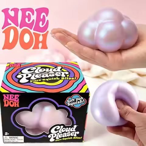 Needoh Cloud Pleaser Cubo Anti-Estresse de Subida Lenta, Objeto de Apertar para Alívio da Ansiedade 