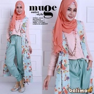 Godwin Collection - Long Outer Flowy (HANYA CARDY) Luaran Wanita Motif Bunga Super Cantik Long Outer