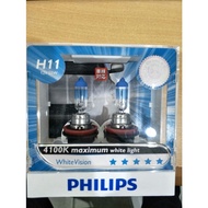 Halogen Bulb Philips H11 Whitevision 12362Whv 12V 55W 4100K " 53904