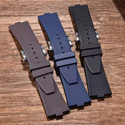Premium FKM Rubber Strap 7mm Quick Release Waterproof Watchband For VC Vacheron Constantin's Four Se