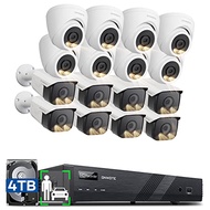 ONWOTE 16 Channel Security Camera System, AI Detection, Color Night Vision, 128° Wide View Angle, (1