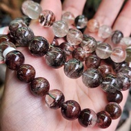 Natural Four Seasons Ghost Bracelet Purple Green Crystal Lucky Guy 10-11+Hand Circumference 16UW0826