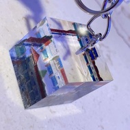 立方塊透明合色稜鏡 光立方 三棱镜  物理光學實驗 拍照特效 鑰匙圈吊飾 精緻小禮物@c748