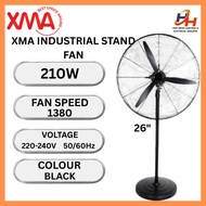 XMA Kipas Berdiri/Dinding Industri Logam 26" 3 Kelajuan Motor Copper Stand Wall Fan