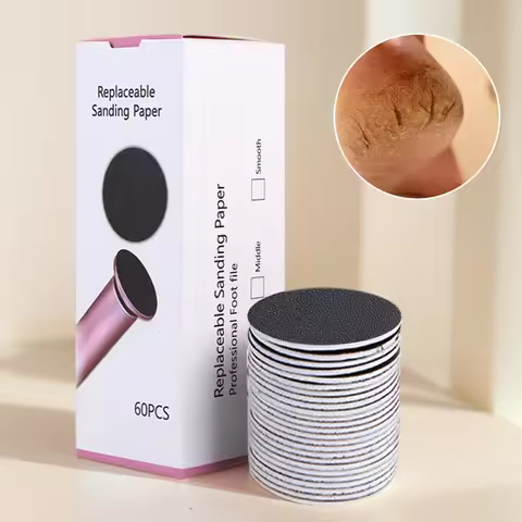 60Pcs 43mm Foot Dead Skin Sandpaper Callus Remover Sandpaper Replacement Sandpaper Discs for Electri