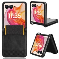 Vintage Casing Motorola Moto Razr 50 Ultra 5G Flip Cover Razr50 5G Business Wallet Case PU Leather C