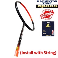 Apacs Nano Fusion Speed 722 Blk Org Matt【Install with String】Apacs Elite III (Original) Badminton Racket(1pcs)