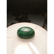 BATU ZAMRUD ZAMBIA ASLI 11.45 CT Natural Green Emerald Gemstone CABOCHON Cut 16 x 12 X 7 mm + IKAT CINCIN