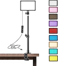 1 Pack LED Desk Key Light Video Light with C-Clamp Stand 9 Color Filters Studio Photography Lighting