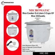 Micromatic Rice Cooker 0.6 Liters 3 Cups 350W Mini Rice Cooker MRC-350