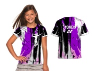 Baju Kaos T-Shirt Anak Jersey Retro Olahraga Badminton Print Abstrak