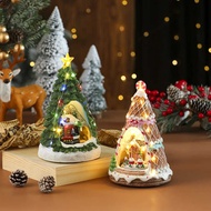 Resin Music Rotating Train LED Music Box Music Box Night Light Decoration Gift Decoration